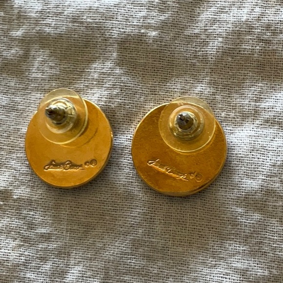 Laurel Burch Cat Face Checkered Background Circular Post & Clutch Vintage - Picture 3 of 8